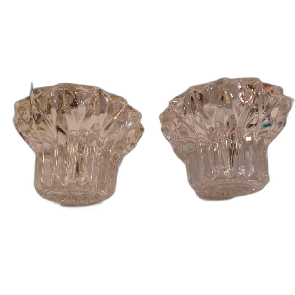 Set of 2 vintage  matching Crystal Candle stick Holders heavy great Gift wedding